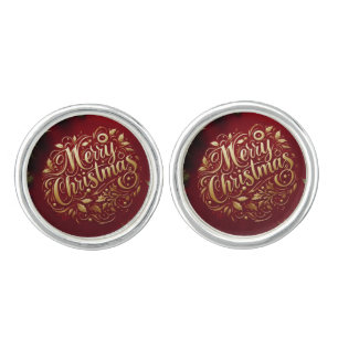 Merry Christmas greenery  Cufflinks