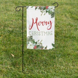 Merry Christmas greenery Garden Flag