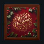 Merry Christmas greenery  Gift Box<br><div class="desc">classic</div>