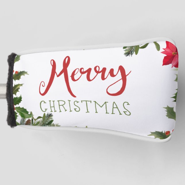 Merry Christmas greenery  Golf Head Cover (Front)