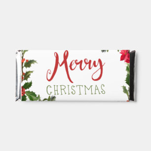 Merry Christmas greenery  Hershey Bar Favors