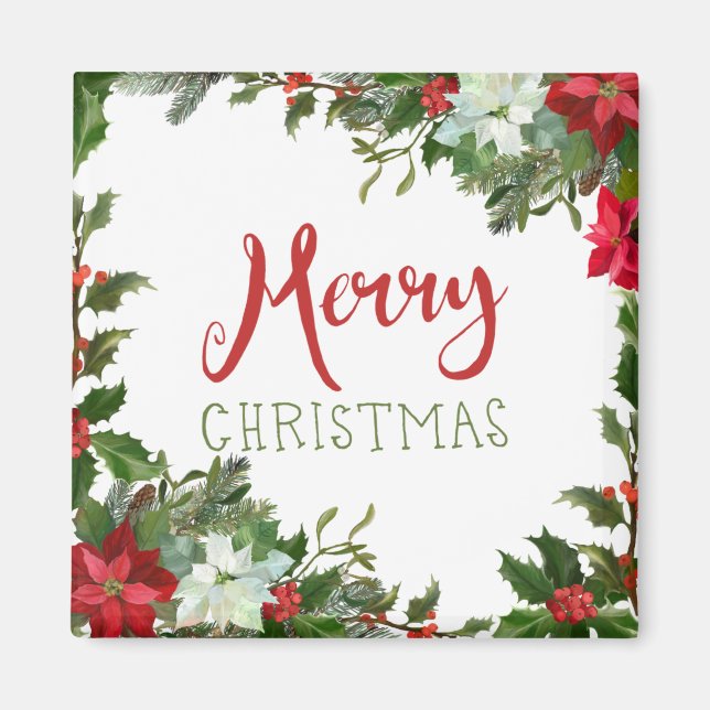 Merry Christmas greenery  Magnet (Front)