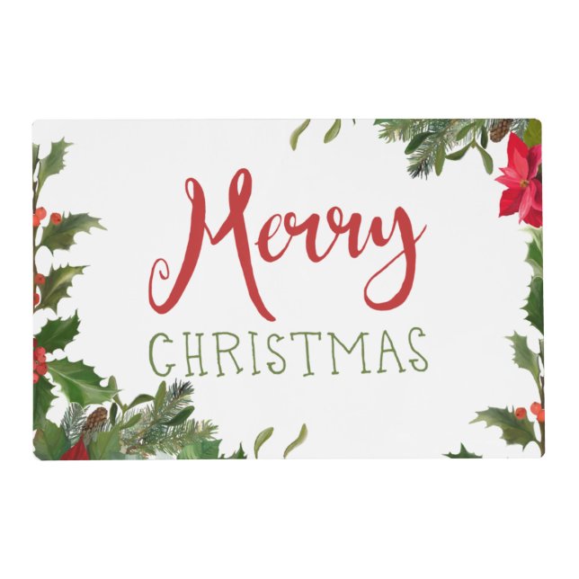 Merry Christmas greenery  Placemat (Front)