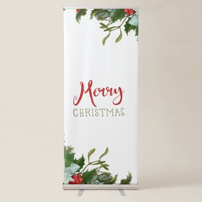 Merry Christmas greenery  Retractable Banner (Front)