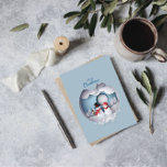 Merry Christmas Greeting Card Fun Snowman Snowball<br><div class="desc">A clean, modern, fun and classic Christmas greeting card for parents, grandparents, family or friends. Snowmen and snow women in a clear and shiny snowball, with greetings on the back. It is possible to completely delete what is written on the back of the card and write it in your own...</div>
