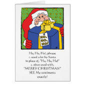 Merry Christmas Greeting Card "HO, HO, HO" (Front)