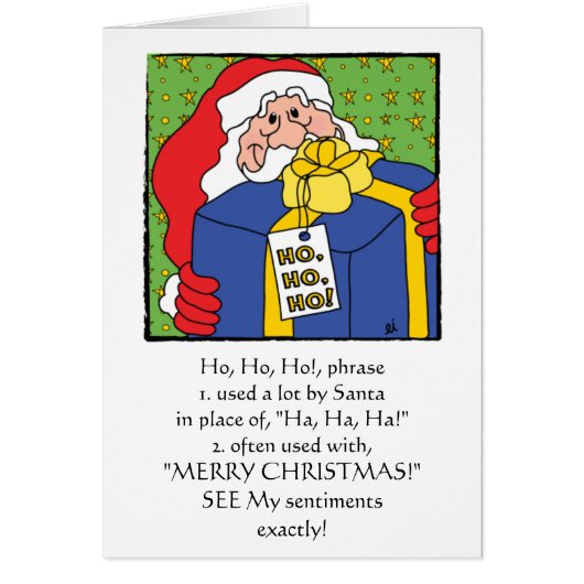 Merry Christmas Greeting Card "HO, HO, HO" (Front)