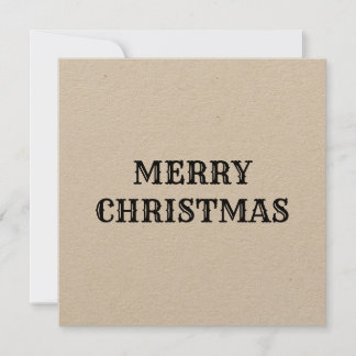 Merry Christmas Greeting Card - Kraft Colored Card