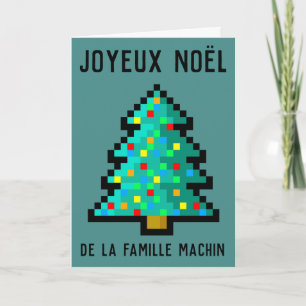 Merry Christmas greeting card - pixel art sapin 8 