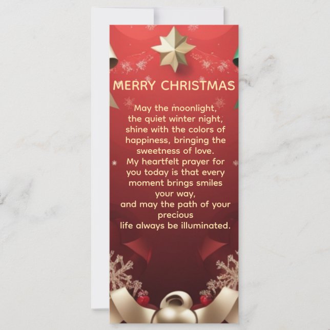 Merry Christmas Greeting Card with Festive Ribbons (Front)