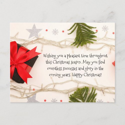 Merry Christmas Greeting   Holiday Postcard