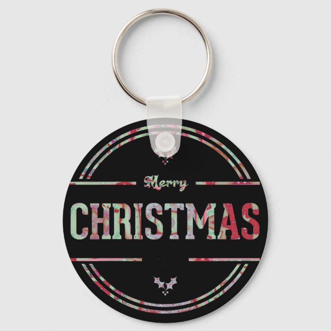 Merry Christmas Greeting Keychain (Front)
