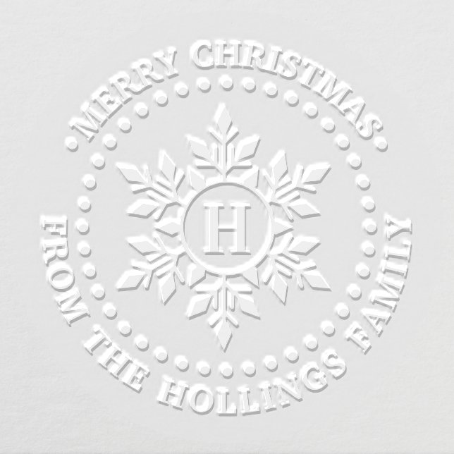 Merry Christmas Greeting Snowflake Name Initial Embosser (Design)