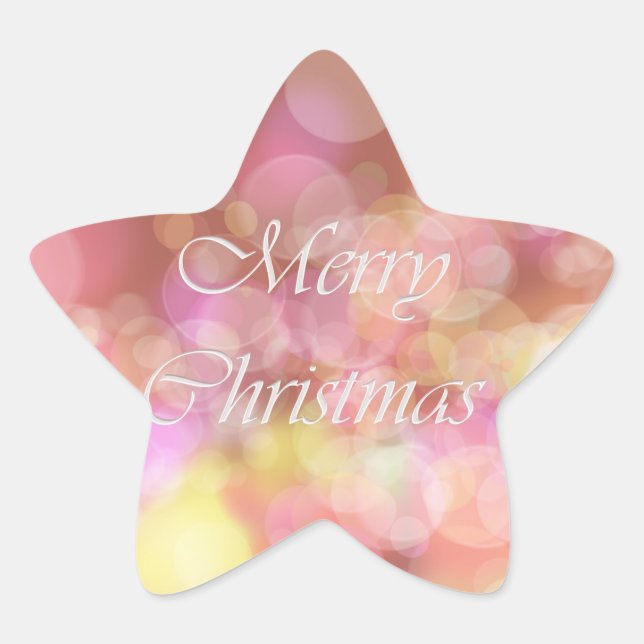 Merry Christmas. Greeting. Star Sticker (Front)