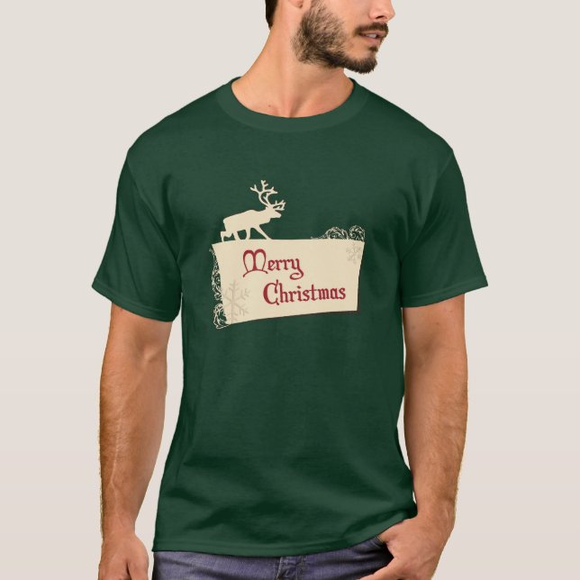 Merry Christmas Greeting T-Shirt (Front)