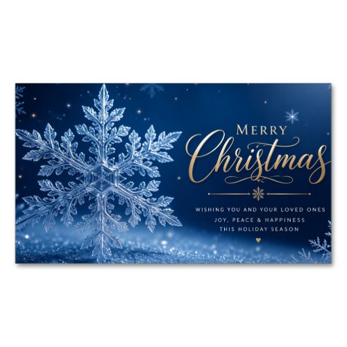 Merry christmas greeting text business card magnet