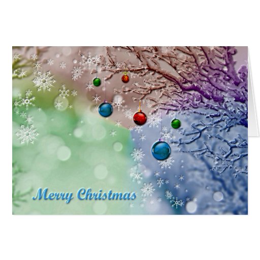 Merry Christmas Greeting Winter Scene Card | Zazzle