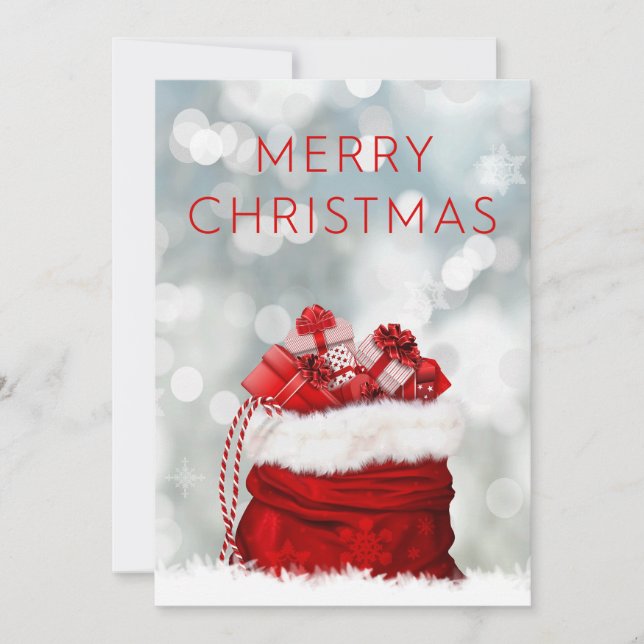 Merry Christmas Greetings Holiday Card (Front)