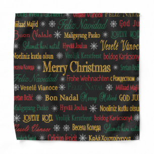 Merry Christmas Greetings in Different Language Bandana