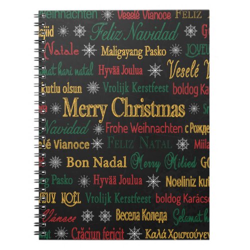 Merry Christmas Greetings in Different Language   Notebook