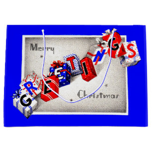Merry Christmas Greetings Large Gift Bag
