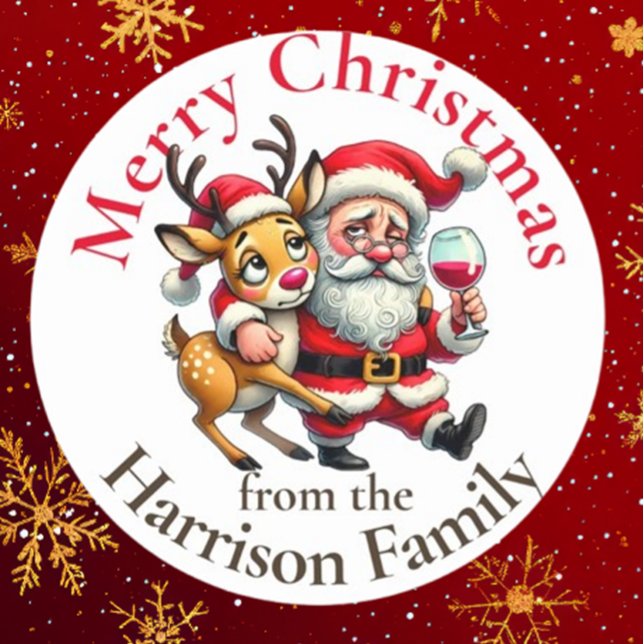 Merry Christmas Greetings Santa Labels (Spread joy this holiday season with Brett Designs' Merry Christmas Greetings Santa Labels)