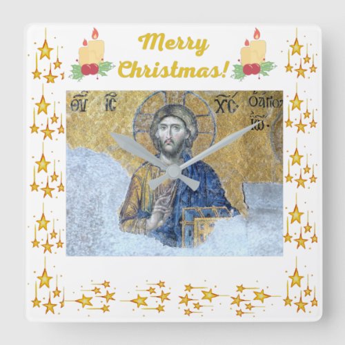 Merry_Christmas Grey Handel Acrylic Wall Clock