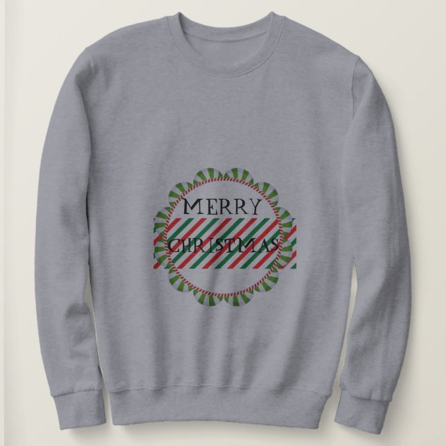 Merry Christmas  Grey Sweatshirt (Design Front)