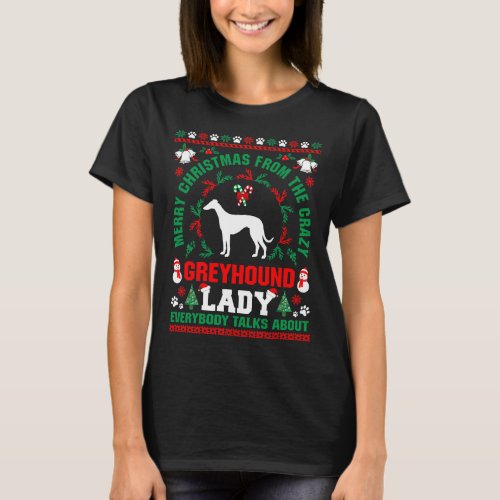 Merry Christmas Greyhound Lady Ugly Sweater