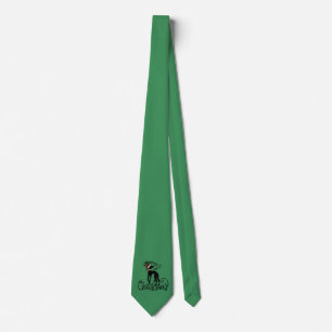 Merry Christmas Greyhound Reindeer  Neck Tie