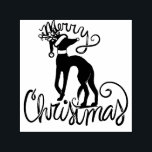Merry Christmas Greyhound Reindeer Rubber Stamp<br><div class="desc">Merry Christmas Greyhound Reindeer greyohunds galgo "merry christmas" "christmas greyhound"</div>