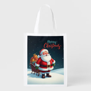 Merry Christmas Grocery Bag