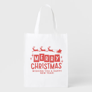 merry christmas grocery bag