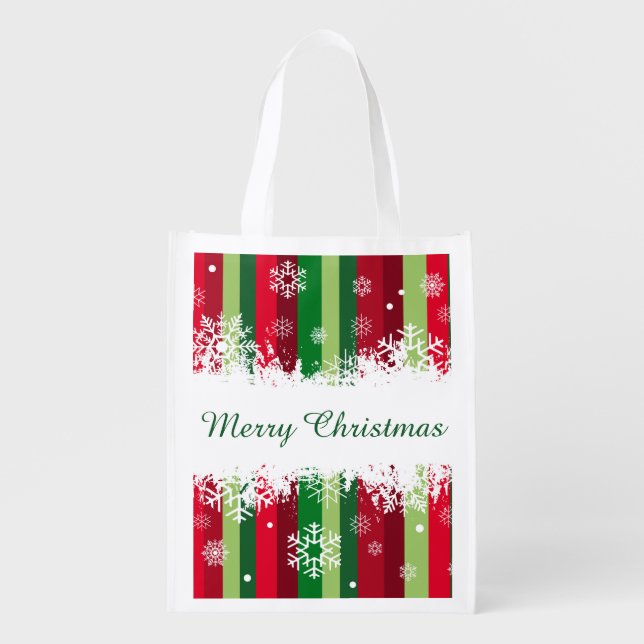 Merry Christmas Grocery Bag (Front)