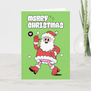 Merry Christmas - Groovy Santa Strut Holiday Card
