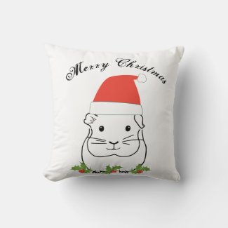 Merry Christmas Guinea Pig in a Santa Hat