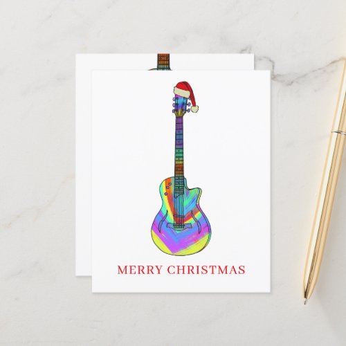 Merry Christmas guitar colorful budget