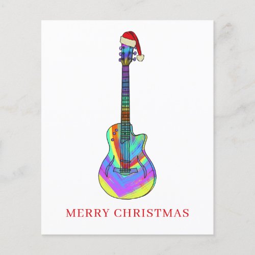 Merry Christmas guitar colorful budget Flyer