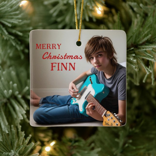 Merry Christmas Guitar Enthusiast Ornament (Tree)