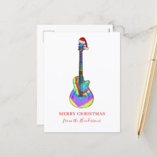 Merry Christmas guitar personalized Holiday Postcard