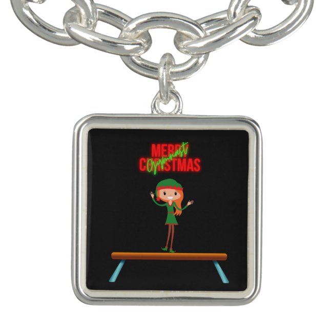 Merry Christmas Gymnast Elf Bracelet (Design)