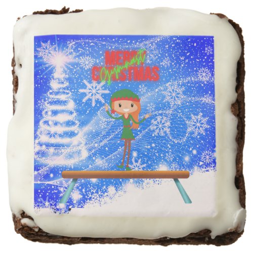 Merry Christmas Gymnast Elf Brownie