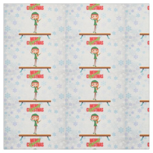 Merry Christmas Gymnast Elf Fabric