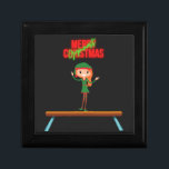 Merry Christmas Gymnast Elf Gift Box<br><div class="desc">Merry Christmas Gymnast Elf on Balance Beam</div>