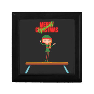 Merry Christmas Gymnast Elf Gift Box