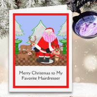 Merry Christmas Hairdresser Santa at Hair Salon 
