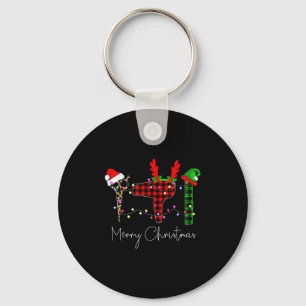 Merry Christmas Hairstylist Funny Tool Hairdresser Keychain