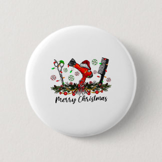Merry Christmas Hairstylist Hairdresser Matching C Button