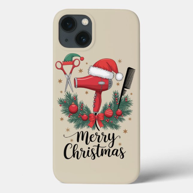 Merry Christmas Hairstylist Hairdresser Xmas Hair  Case-Mate iPhone Case (Back)