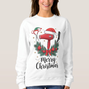 Merry Christmas Hairstylist Hairdresser Xmas Hair  Sweatshirt